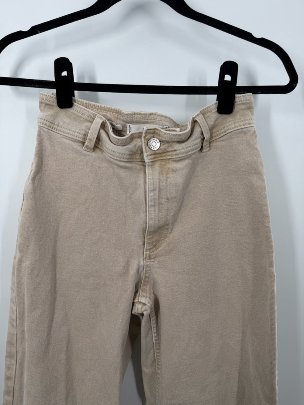Mango MNG Catherin High Rise Culotte Jeans Khaki - Picture 3 of 11
